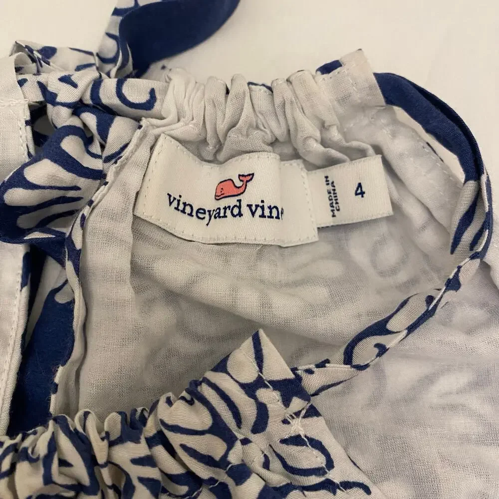 Vineyard Vines (4) Lined Summer Cocktail Dress Baby Bridal Shower Coastal Preppy